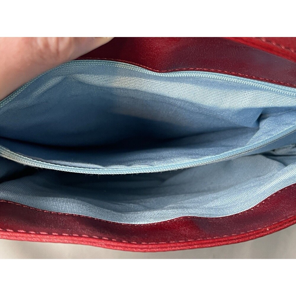 Hobo International Tote Shoulder Bag Purse Red Leather - Picture 9 of 11